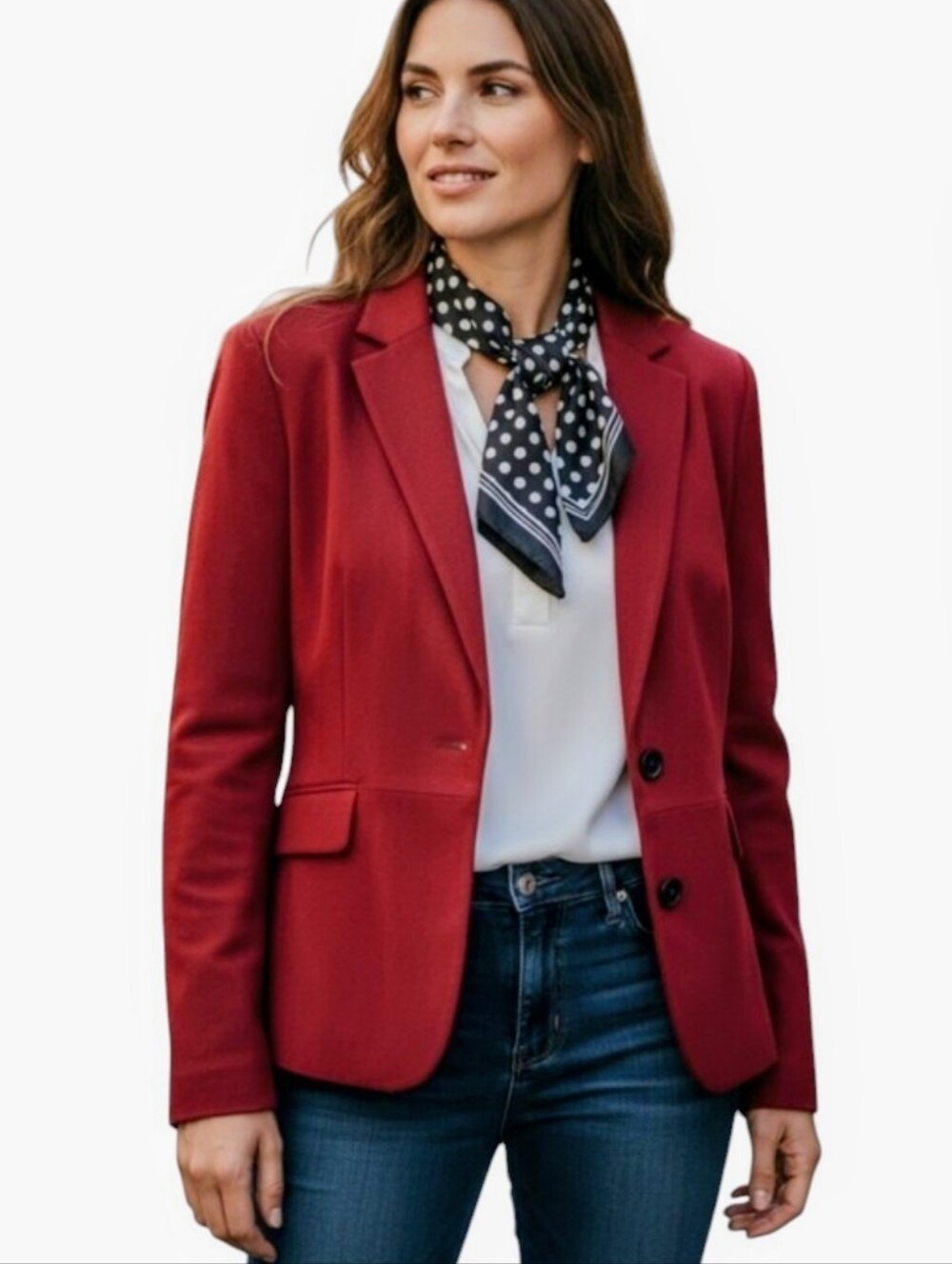 Studio I Vibrant Red Blazer Jacket Long Sleeves Sz. 14 Y2k